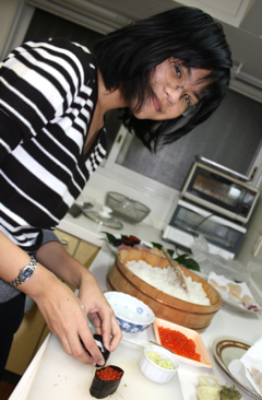 Iona making sushi